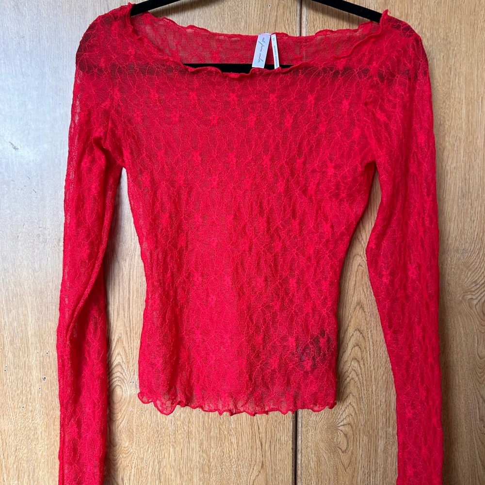 Urban outfitters Red Lace Women's Top